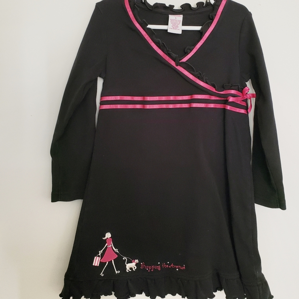 Gymboree Toddler Dress - Black with hot pink and white details